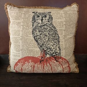 Owl Print Throw Pillow